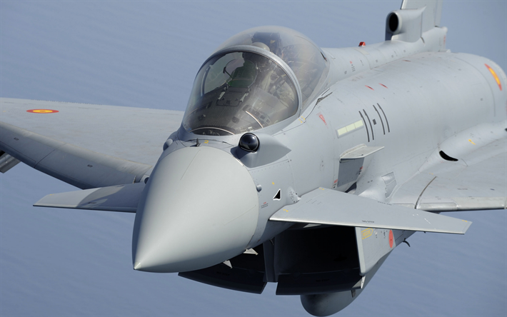 Eurofighter Typhoon, fighter, Spanska Flygvapnet, SPAF, stridsflygplan, milit&#228;ra flygplan, Spanien