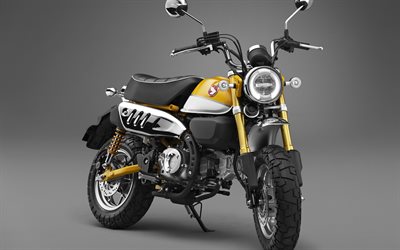 2018, honda monkey 125, neue motorr&#228;der, gelbe motorrad, japanische motorr&#228;der, honda