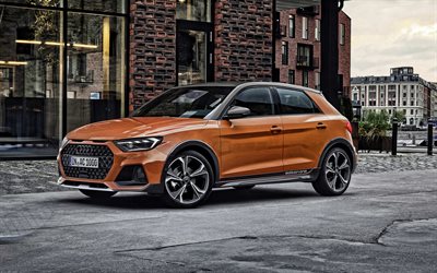 2020, Audi A1 Citycarver, front view, orange hatchback, new orange A1, German cars, Audi