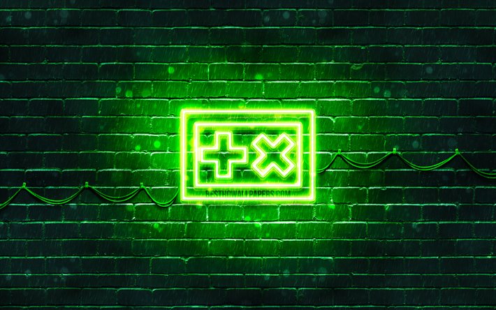 Martin Garrix logo vert, 4k, superstars, n&#233;erlandais DJs, vert brickwall, Martin Garrix logo, Martijn G&#233;rard Garritsen, Martin Garrix, stars de la musique, Martin Garrix n&#233;on logo