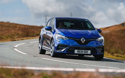 Renault Clio RS, 4k, road, 2019 cars, blue Clio, 2019 Renault Clio, french cars, Renault