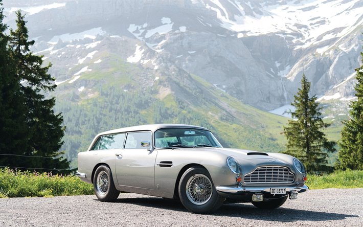 Aston Martin DB5, 1963, retr&#242; coup&#233;, auto d&#39;epoca, Argento DB5, Britannico retr&#242; auto, Aston Martin