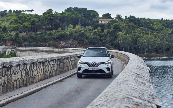 Renault Captur, 4k, puente, 2019 autos, crossovers, 2019 Renault Captur, el franc&#233;s de autom&#243;viles, Renault