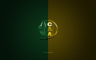 Club Atl&#233;tico Aldosivi, Argentinos club de f&#250;tbol Argentino de Primera Divisi&#243;n, verde-logo amarillo, verde-amarillo de fibra de carbono de fondo, f&#250;tbol, Mar del Plata, Argentina, en el CA Aldosivi logotipo