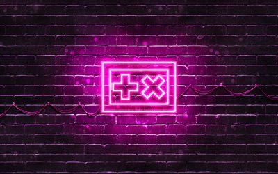 Martin Garrix mor logo, 4k, superstars, Hollandalı DJ&#39;ler, mor brickwall, Martin Garrix logo, Martijn Garritsen Gerard, Martin Garrix, m&#252;zik yıldızları, Martin Garrix neon logo