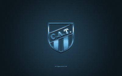 Club Atletico Tucuman, Argentinean football club, Argentine Primera Division, blue logo, blue carbon fiber background, football, San Miguel de Tucuman, Argentina, CA Tucuman logo