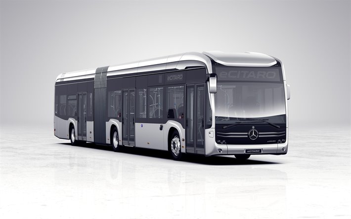 A Mercedes-Benz eCitaro G, 4k, studio, 2019 &#244;nibus, de transporte de passageiros, A Mercedes-Benz &#212;nibus, novo eCitaro, Mercedes