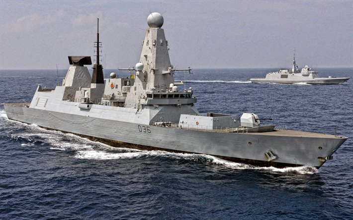 HMS Defender, D36, destroyer Britannique, la Royal Navy, l&#39;air de la d&#233;fense destroyer, d&#39;Audace de la classe, navire de guerre Britannique