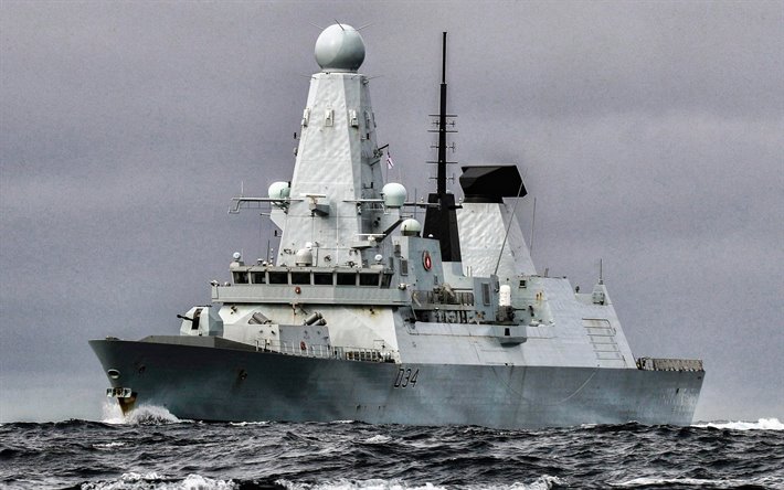 HMS Diamond, D34, brittisk jagare, brittiska krigsfartyg, V&#229;ga-klass luft-f&#246;rsvar destroyer, Royal Navy