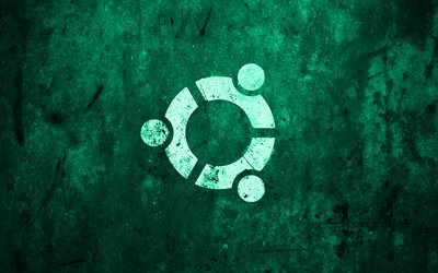 ubuntu turquoise-logo, turquoise stone background, linux, creative, ubuntu, grunge, ubuntu stone-logo, artwork, ubuntu logo