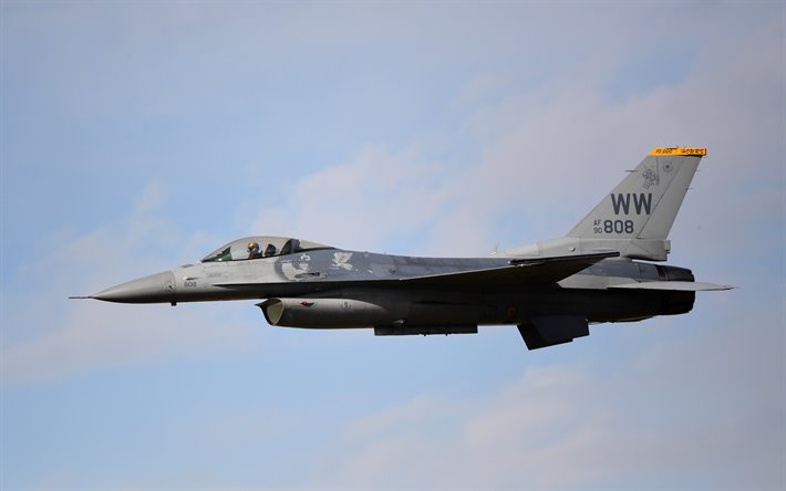 General Dynamics F-16 Fighting Falcon, american fighter, F-16, US Air Force, stridsflygplan, USA