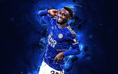Wilfred Ndidi, 2019, Nigeria futbolistas, Leicester City FC, de f&#250;tbol, de la Liga Premier, Onyinye Wilfred Ndidi, luces de ne&#243;n, Inglaterra