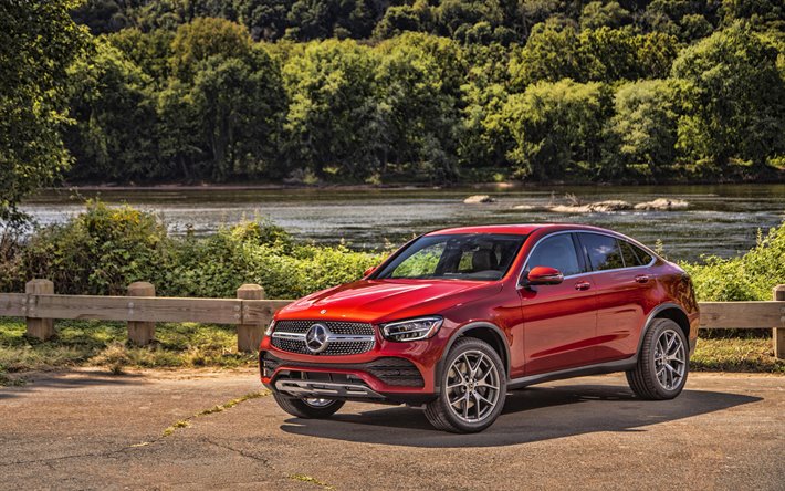 Mercedes-Benz GLC300 Coupe, 4k, HDR, 2019 coches, C253, 2019 Mercedes-Benz GLC-clase, coches alemanes, el nuevo GLC, Mercedes