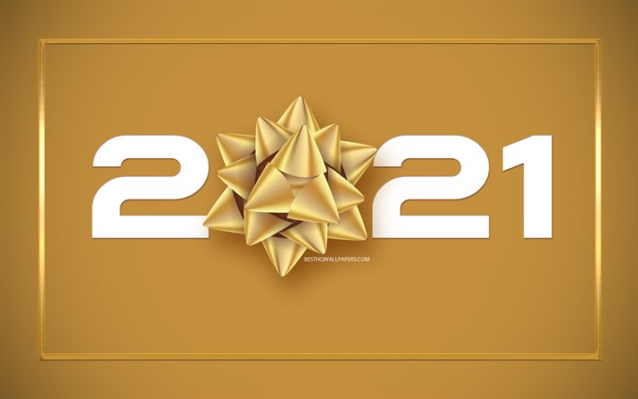 2021 ny&#229;r, gyllene sidenb&#229;ge, gott nytt &#229;r 2021, 2021 gyllene bakgrund, 2021 koncept