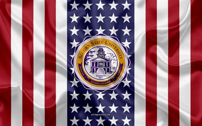 Alcorn State University Emblem, American Flag, Alcorn State University logo, Lorman, Mississippi, USA, Alcorn State University