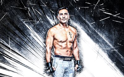 4k, Gustavo Lopez, grunge art, american fighters, MMA, UFC, Mixed martial arts, white abstract rays, Gustavo Lopez 4K, UFC fighters, MMA fighters