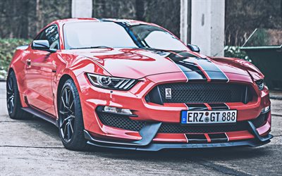 Ford Mustang Shelby GT350, 4k, supercars, 2020 cars, HDR, red Mustang, 2020 Ford Mustang, american cars, Ford