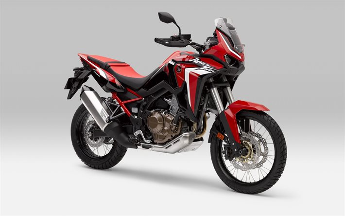2021, Honda Africa Twin CRF850L, exterior, front view, new red CRF850L, japanese motorcycles, Honda