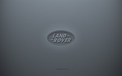 Logotipo da Land Rover, plano de fundo cinza criativo, emblema da Land Rover, textura de papel cinza, Land Rover, plano de fundo cinza, logotipo 3D da Land Rover