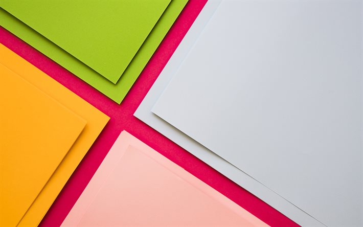 3d-materialdesign, 4k, geometrische formen, bunte hintergr&#252;nde, rosa linien, geometrische kunst, kreativ, kunstwerk, materialdesign