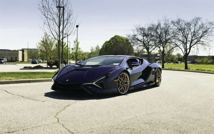 Lamborghini Sian, 2021, front view, exterior, blue supercar, new blue Sian, Italian sports cars, Lamborghini