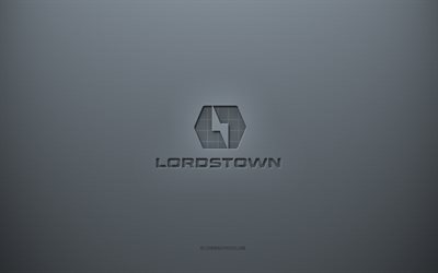 Lordstown logosu, gri yaratıcı arka plan, Lordstown amblemi, gri kağıt dokusu, Lordstown, gri arka plan, Lordstown 3d logosu