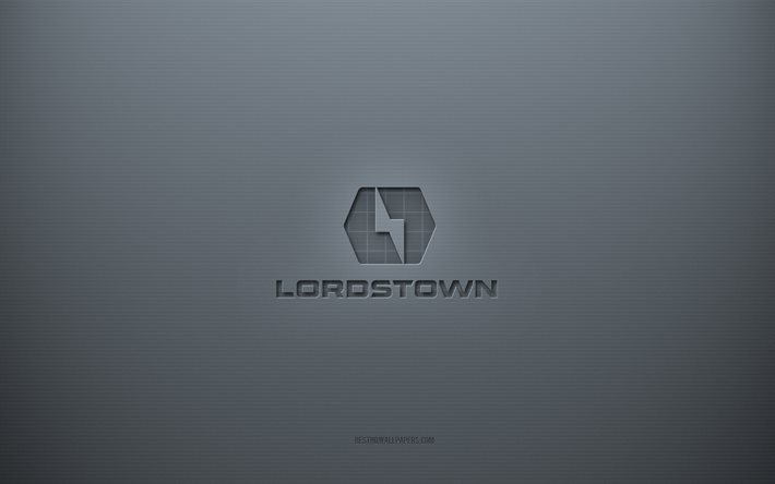 Logo di Lordstown, sfondo grigio creativo, emblema di Lordstown, trama di carta grigia, Lordstown, sfondo grigio, logo di Lordstown 3d