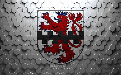 Flag of Leverkusen, honeycomb art, Leverkusen hexagons flag, Leverkusen, 3d hexagons art, Leverkusen flag