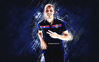エミール・サヒチ, ハイデュク・スプリト, アルバニアのサッカー選手, 青い石の背景, サッカー, グランジアート, クロアチア