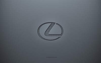 Logo Lexus, sfondo grigio creativo, emblema Lexus, struttura di carta grigia, Lexus, sfondo grigio, logo Lexus 3d
