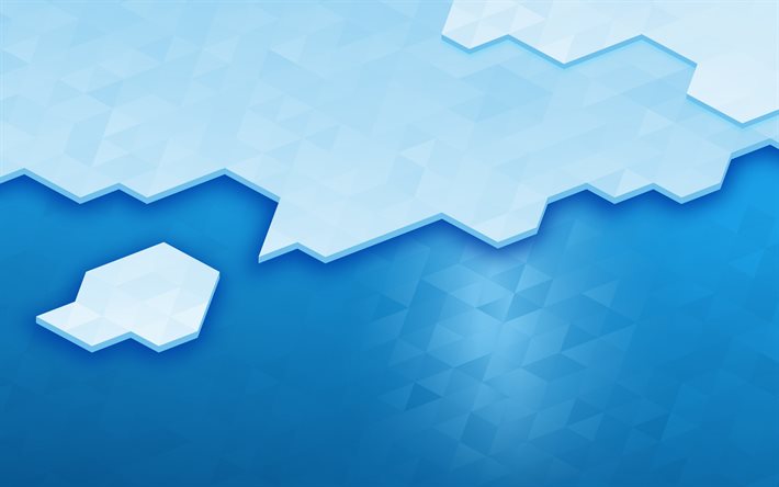 polygone d&#39;iceberg, glace g&#233;om&#233;trique 3d, KDE Plasma, Linux, abstraction de glace, arri&#232;re-plan g&#233;om&#233;trique 3d