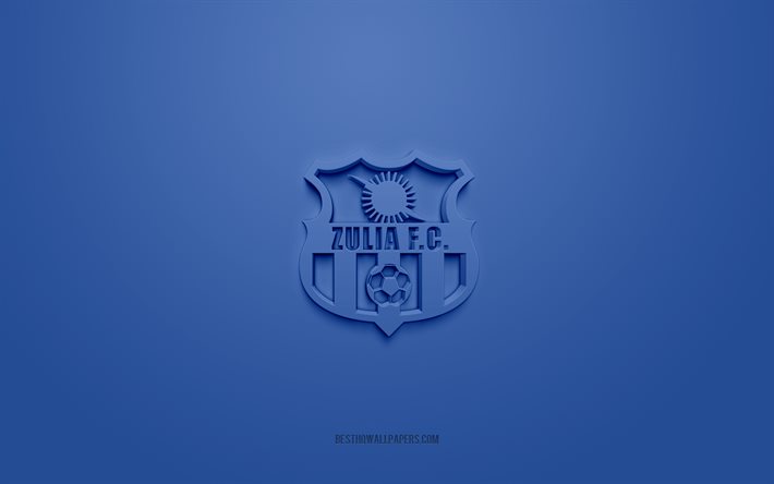 Download wallpapers Zulia FC, creative 3D logo, blue background