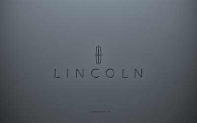 Lincoln logotyp, gr&#229; kreativ bakgrund, Lincoln emblem, gr&#229; pappersstruktur, Lincoln, gr&#229; bakgrund, Lincoln 3d logotyp