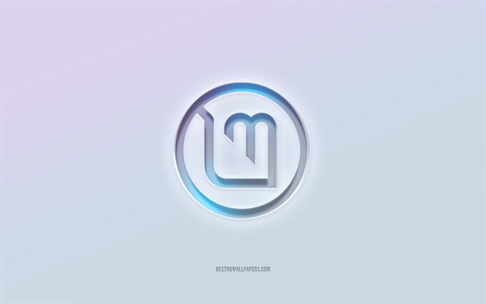 linux mint-logo, 3d-text ausschneiden, wei&#223;er hintergrund, linux mint 3d-logo, linux mint-emblem, linux mint, gepr&#228;gtes logo, linux mint 3d-emblem