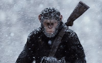 Guerra para o Planeta dos Macacos, 2017, cartaz, filme de fantasia