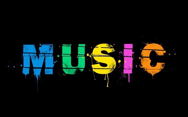 music, colorful characters, grunge music