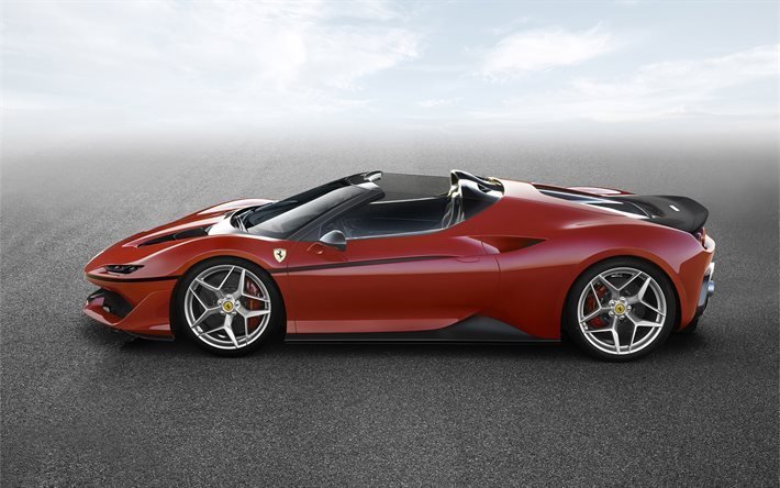 Ferrari J50, 2016, spor araba, coupe, kırmızı Ferrari, Ferrari