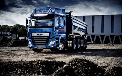 DAF CF, 2017, dump truck, blue cami&#243;n DAF CF 530 FTT