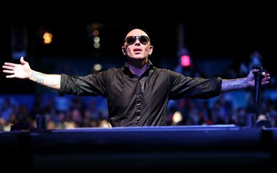 Pitbull, 4k, american singer, superstars, Armando Christian Perez, concert, rapper