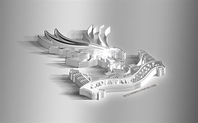 Crystal Palace FC, 3D acciaio logo, club di calcio inglese, emblema 3D, Barcellona, Londra, regno UNITO, il Palazzo di Cristallo del metallo emblema, Premier League, Inghilterra, calcio, creativo, arte 3d
