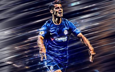 Alvaro Morata, Espanjan jalkapallon pelaaja, hy&#246;kk&#228;&#228;j&#228;, Chelsea FC, muotokuva, Premier League, Englanti, jalkapalloilijat, Chelsea, On
