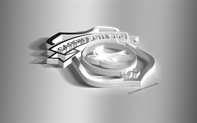 كارديف سيتي, 3D شعار الصلب, الإنجليزية لكرة القدم, 3D شعار, كارديف, ويلز, المملكة المتحدة, كارديف شعار معدني, الدوري الممتاز, إنجلترا, كرة القدم, الإبداعية الفن 3d