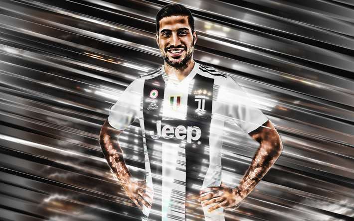 Emre Can, 4k, Juventus FC, German footballer, creative art, blades style, Serie A, Italy, white background, lines art, football, Juve