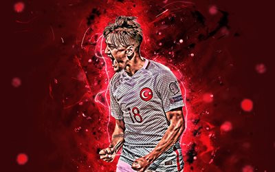 Cengiz Under, Turkey National Team, goal, Under, soccer, abstract art, neon lights, Turkish football team
