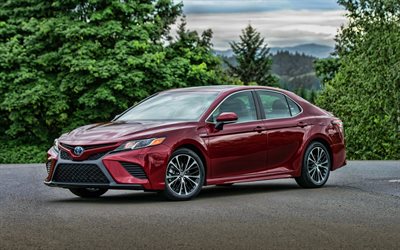 Toyota Camry, road, 2019 cars, red Camry, japanese cars, new Camry, Toyota