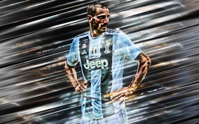 Leonardo Bonucci, 4k, Italian jalkapalloilija, keskus takaisin, Juventus, muotokuva, art, Torino, Italia, Serie, jalkapalloilijat, Bonucci
