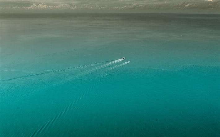 カリブ海, 海景, 船舶, ヨット, 孤独の概念, 海