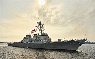 USS Carney, DDG-64, destructor, Marina de los Estados unidos, ej&#233;rcito de los estados unidos, buque de guerra, la Marina de los EEUU, Arleigh Burke-clase, el USS Carney DDG-64