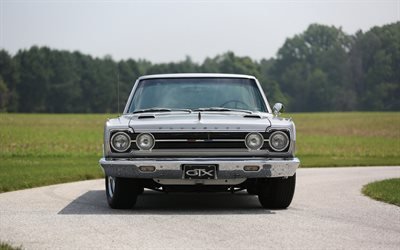 Plymouth GTX, 1967, front view, retro cars, american vintage cars, Plymouth