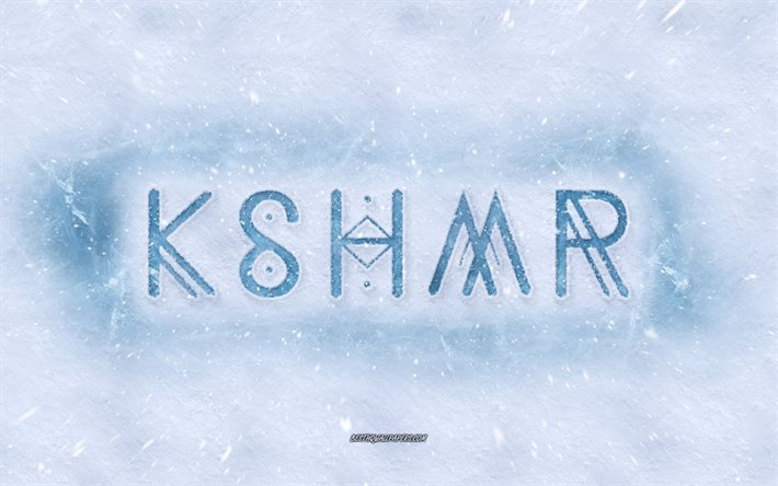 KSHMR logotipo, inverno conceitos, neve textura, neve de fundo, KSHMR emblema, inverno arte, KSHMR, Niles Hollowell-Dhar, indo american dj